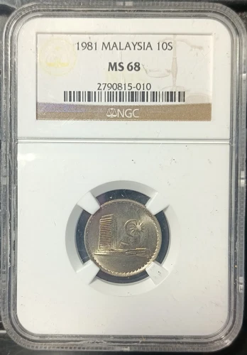 MALAYSIA 1981 10CENTS NGC MS68.