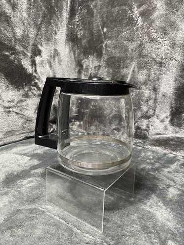 Cuisinart Coffee Pot 12 Cup Replacement Glass Carafe Black Lid Handle - Picture 6 of 8