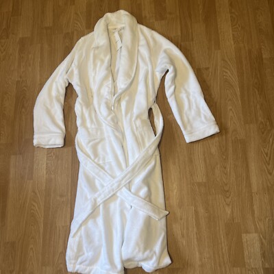 Nordstrom White Turkish Terry Cotton Long Robe L New nwt