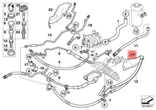 BMW E60 E60N E61 E61N E63 Expansion Hose Screw Set 0394738 