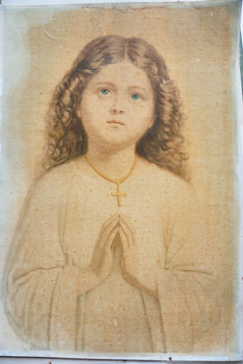Fridolin LEIBER (1852-1912) CHROMOLITHO CHILD PRAYER RELIGION POPULAR IMAGE