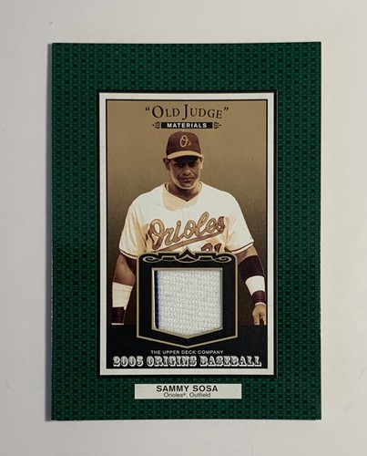 2005 Origins Old Judge Materials Sammy Sosa Jersey #OJ-SS Baltimore Orioles - Imagen 1 de 2