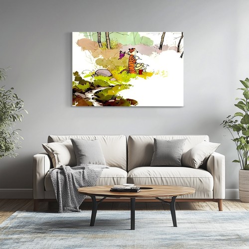 Calvin und Hobbes Leinwand Wandbild Kunstdruck - Kinder Cartoon gerahmt Wandbehang - Bild 6 von 11