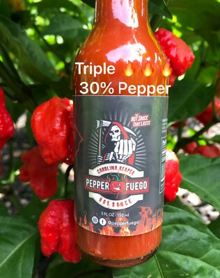 Carolina Reaper Hot Sauce   5oz   30% Pure Carolina Reaper Pepper