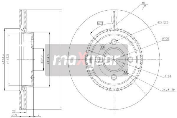 2X Maxgear 19-3211 Bremsscheibe FüR KIA-image
