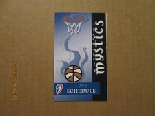 WNBA Washington Mystics Vintage 1998 Team Logo Basketball Pocket Schedule