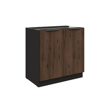 Küchen Unterschrank 80 cm Küche MONZA Okapi Nußbaum Küchenzeile Küchenblock