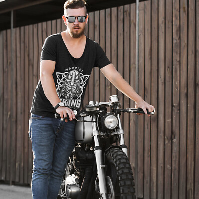 Herren Vintage Biker Liebhaber T-Shirt Neuheit Kollektion Oberteil für Ihn #oder #P1