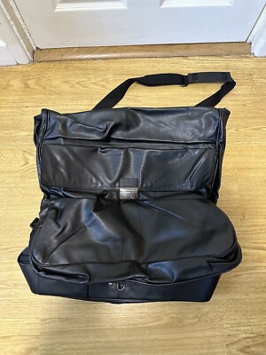 Schwarze Ledertasche Anzug Kleiderträger Reisetasche - 108 cm lang 