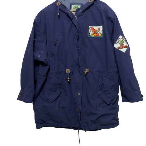 Vintage Winnie The Pooh Jacket 100 Acre Woods Collection Blue Hooded Size XL
