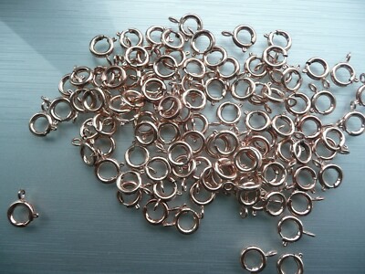  9mm Rosévergoldet auf Messing FEDERSCHRAUBE Ring Verschlüsse Schmuck Teile Charm