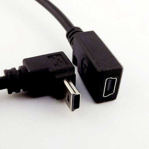 1pcs GPS Mini 5 Pin USB Male To Female UP Angle Data Charge Adapter Cable Cord - Picture 4 of 5
