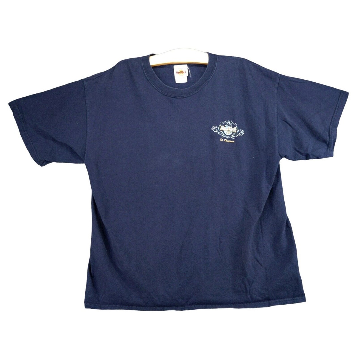 Hard Rock Cafe St Thomas Double Sided Graphic T Shirt Size XL Blue