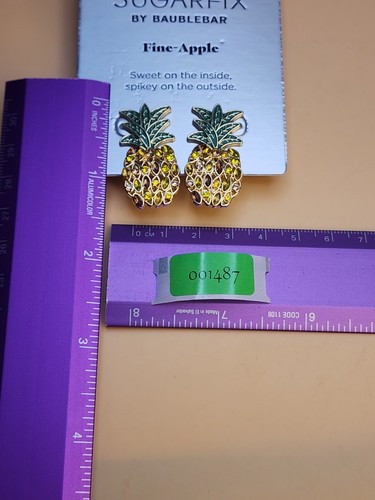 SUGARFIX By BAUBLEBAR 'Fine-Apple' Pineapple Earrings Nickel Free New FREE $HIP! - Picture 7 of 7