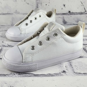 Converse All Star Niño'S Talle 9 Blanco Encaje-menos Sin Cordones  Zapatillas De Envío Gratis | eBay