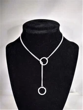 Discreet Day Collar, Locking Sub Collar, Lariat O Ring, 24/7 Submissive Necklace