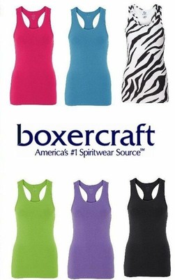 BOXERCRAFT NEU MÄDCHEN RACERBACK T-SHIRT IN SMALL MED LARGE