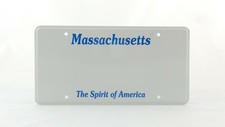 Massachusetts US USA License Plate Embossed Custom Round Mounting Holes