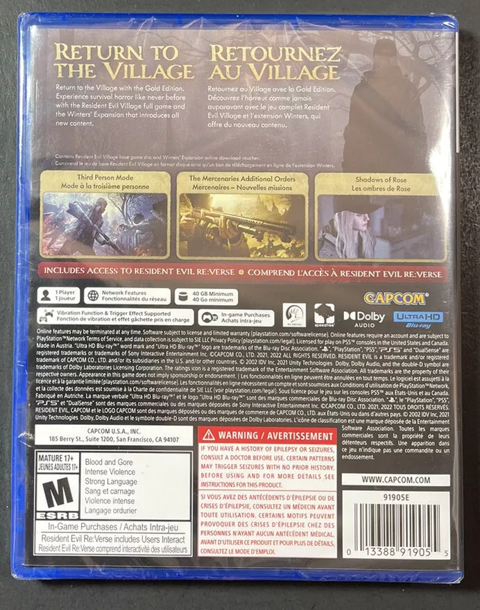 Jogo para PS5 Resident Evil Village Gold Edition - Capcom - Info Store -  Prod