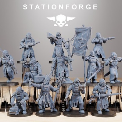 Station Forge Miniatures RoyalGuard Templars Sci Fi Grim Dark Wargame Proxy 3D