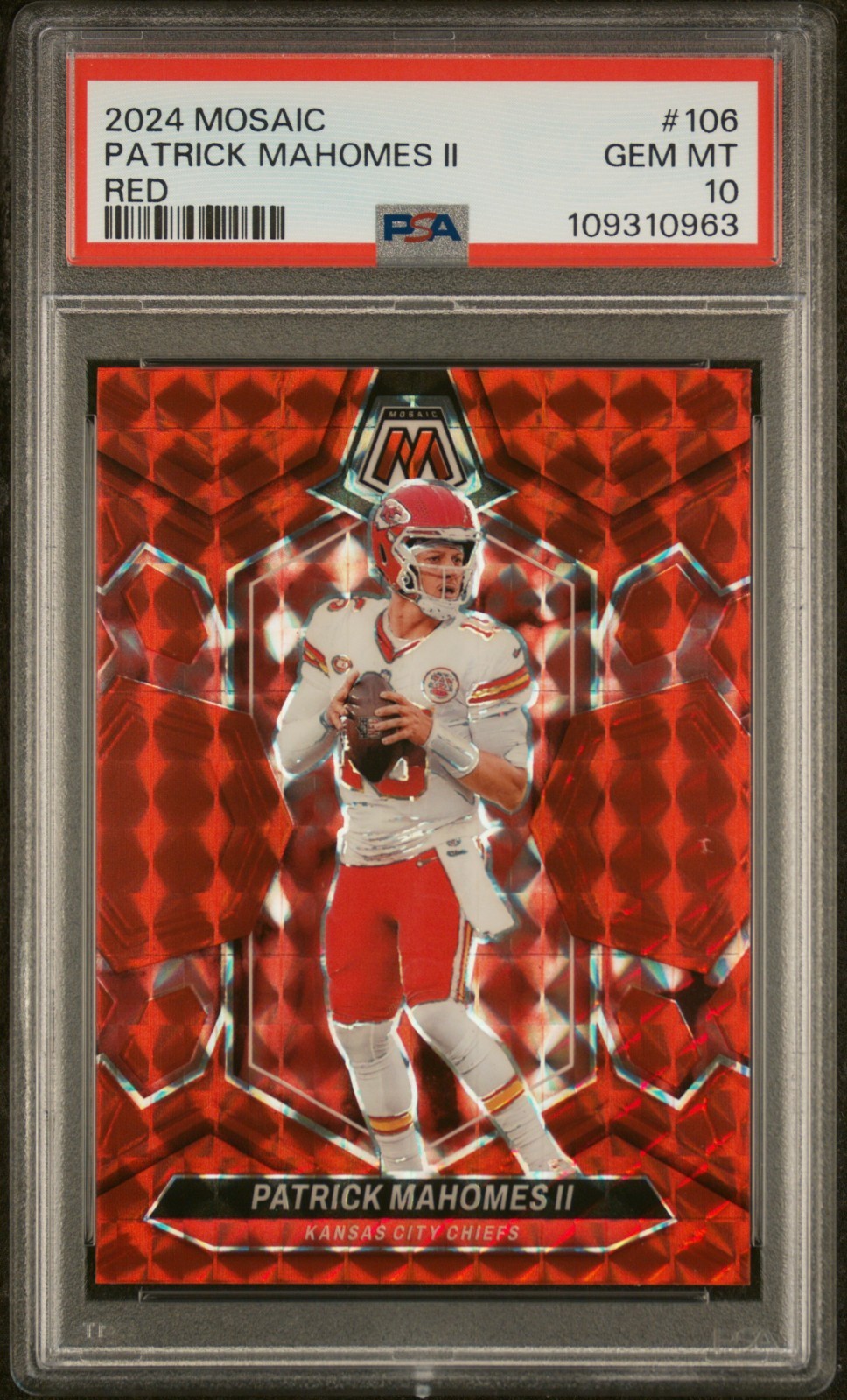 Patrick Mahomes 2024 Mosaic Red #106 PSA 10