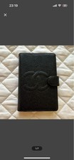 CHANEL Organizer Cover Leather Black Planner Agenda CC Logo France Vintage Used