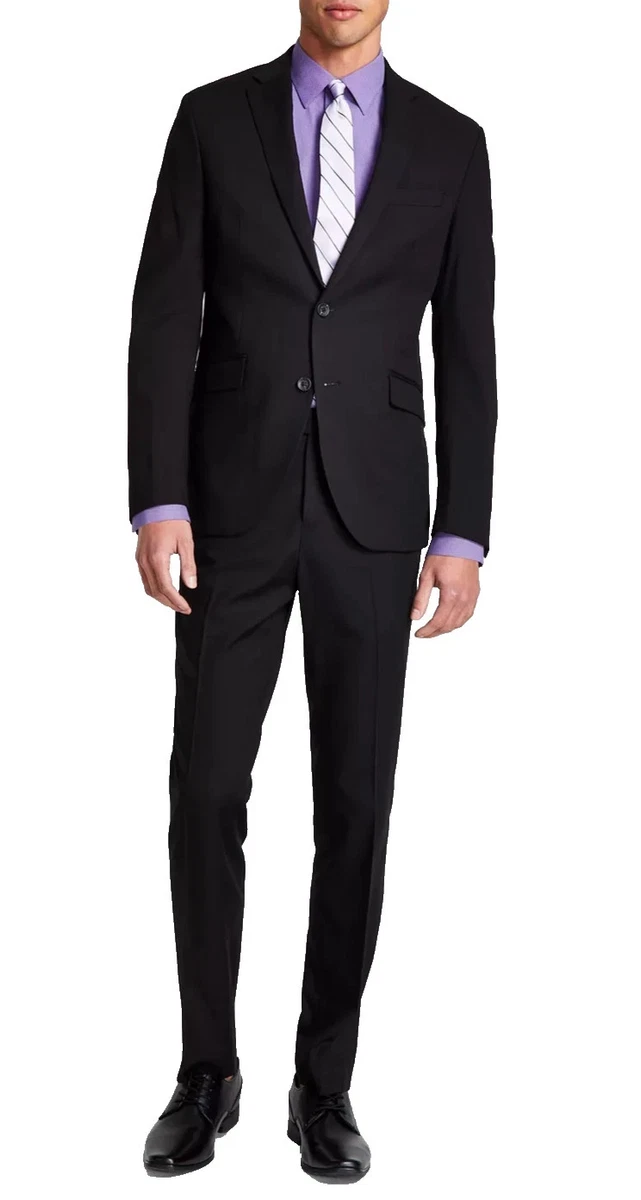 Pantalones De Traje Para Hombre Kenneth Cole REACTION - Azul Marino, Talla 33W X 30L, Tejido Elástico Cómodo