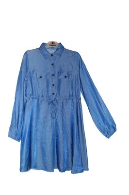 ROBE CHEMISIER BLEU IRISE SHEIN TAILLE XS 34/36 PETIT 38  NEUVE S/ETIQUETTE - Photo 1/2