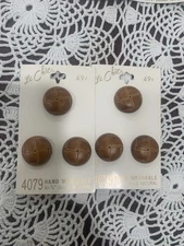 Lot 6 Brown Natural Plastic Faux Leather Round Le Chic 3/4” Buttons 4079