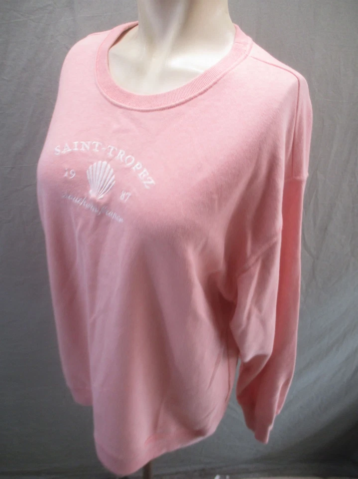Hollister Size M Womens Pink Cotton Blend Long Sleeve Crew Neck Pull Over 517 - Image 3 of 4