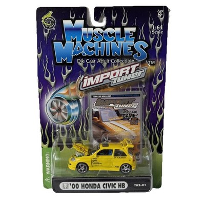 Muscle Machines Import Tuner 2000 Honda Civic Hatchback Yellow 1