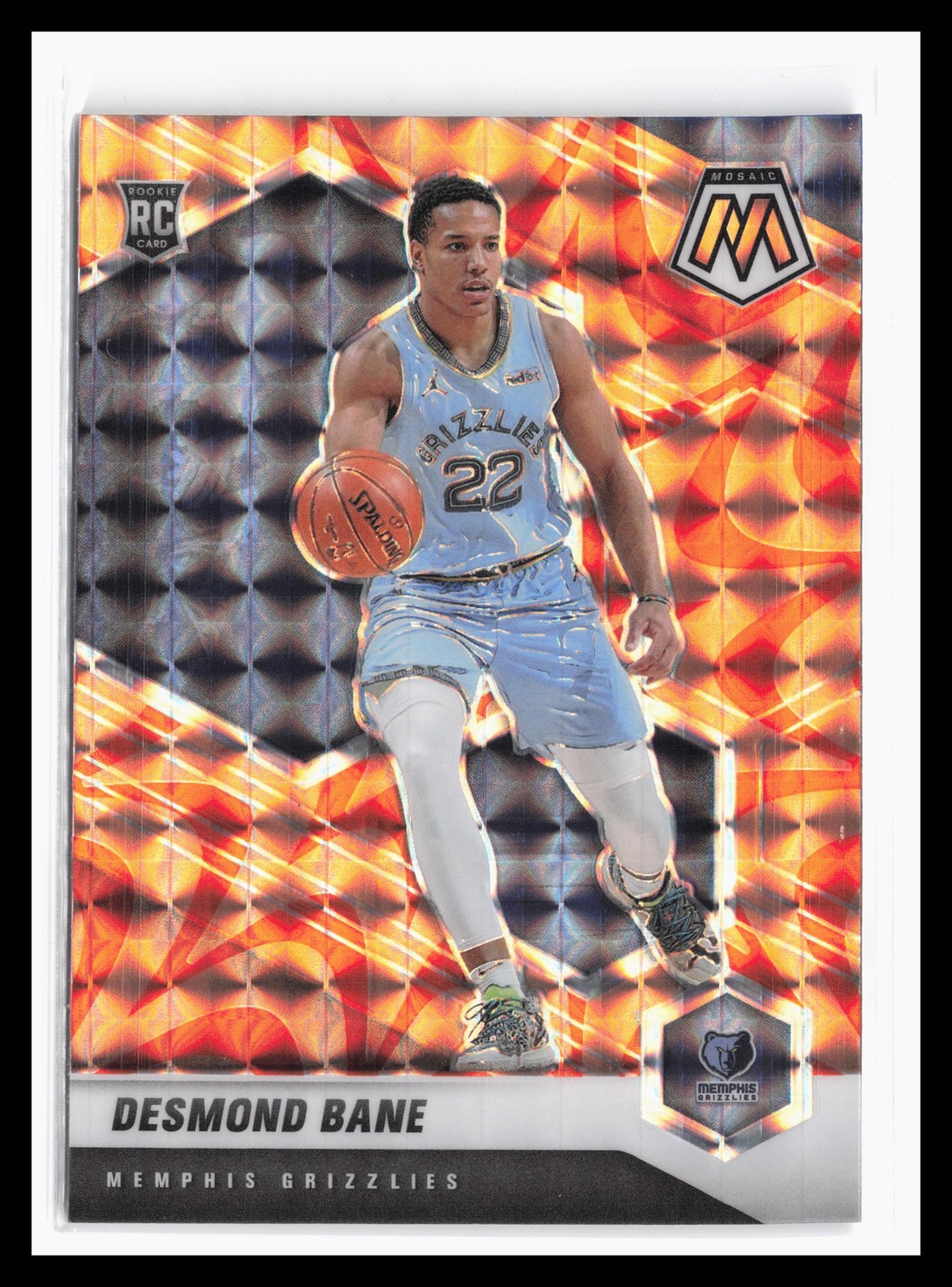 2020-21 Mosaic Mosaic Reactive Orange #211 Desmond Bane Grizzlies Rookie RC SP
