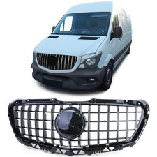 Sport K&uuml;hlergrill Schwarz Chrom f&uuml;r Mercedes Sprinter W906 Facelift 2013-2018