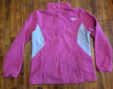 THE NORTH FACE OUTER FLEECE JACKET COAT TOP GIRLS size L 14 / 16 PINK GRAY