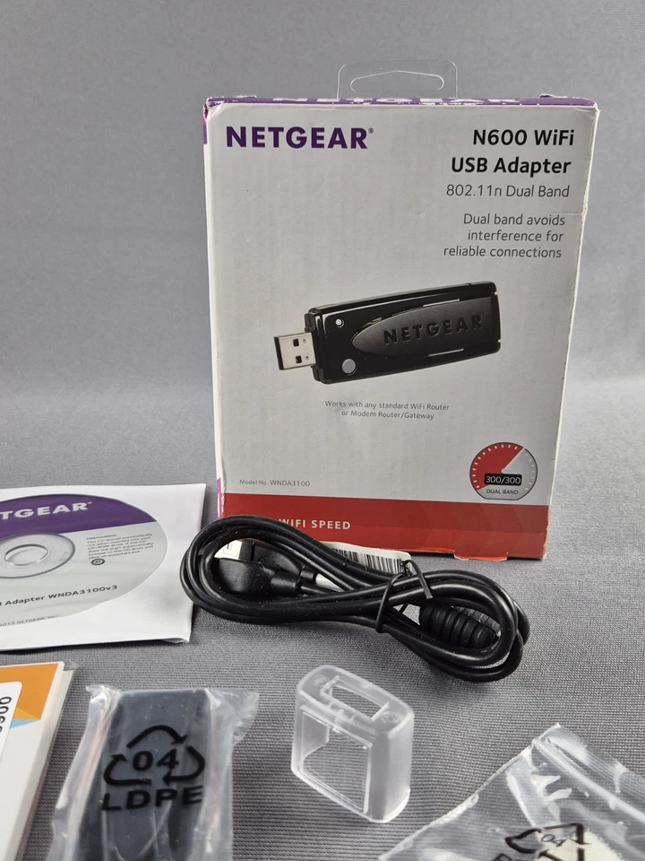 Netgear N600 Wireless dual band USB adapter - WNDA3100 v3 802.11n Dual Band WiFi - Image 3 of 4