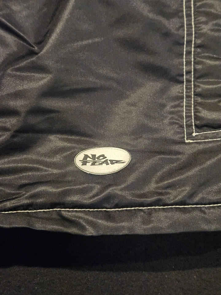 Chaqueta de Carreras No Fear Vintage Negra, Azul Rayas Racing Cremallera Completa Años 90 Para Hombre XL Foto 2 de 4