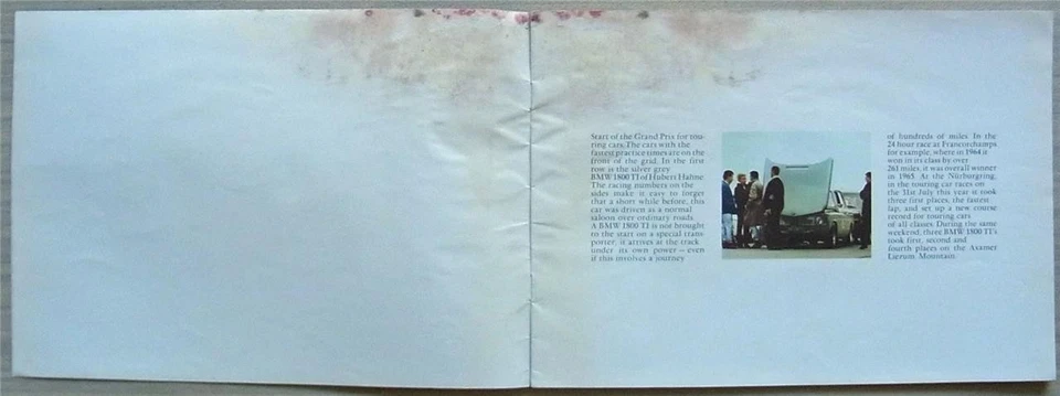 Folleto de venta de autos BMW 1800 TI 1965-66 #12189 E 50 III/66 Foto 2 de 4