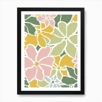 Morning Glory Pastell Blumen 1 Blume gerahmtes Wandbild Poster Leinwanddruck Bild