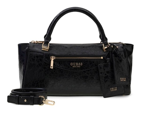 Guess Antonia Satchel S Handtasche UmhäNgetasche Tasche Black Schwarz Neu-image