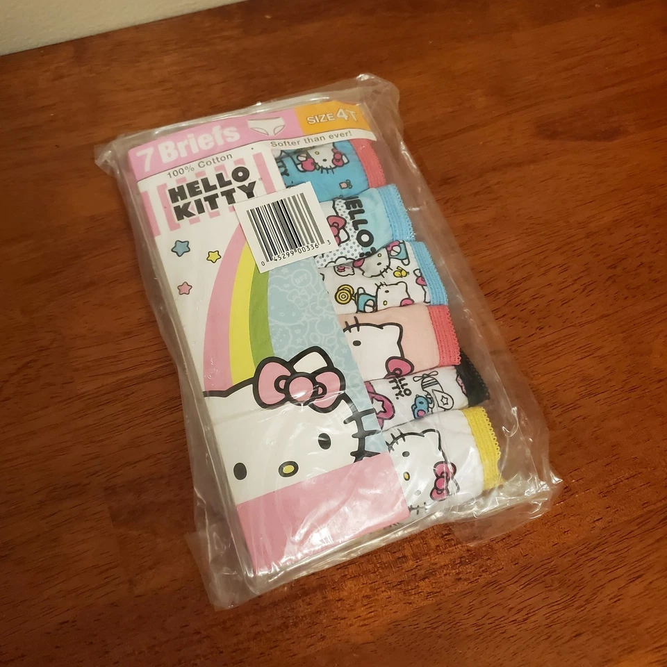 Ropa interior Hello Kitty 100 % algodón paquete de 7 calzoncillos 4T niñas artesanía Sanrio Foto 2 de 4