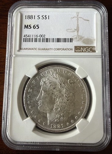 1881-S Morgan Silver Dollar NGC MS65