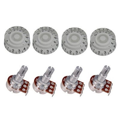 4 Stück Gitarre Potentiometer Audio 25K 18 mm Ersatz & 4