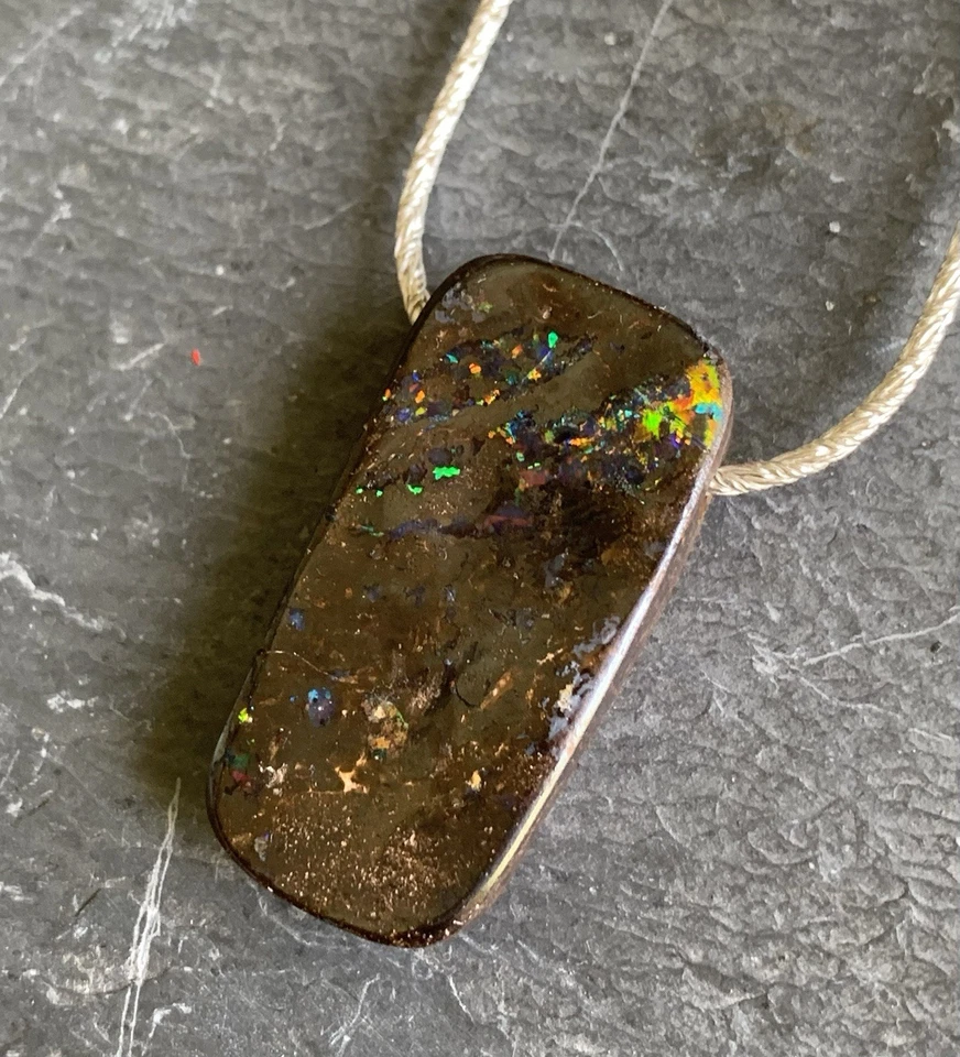 Collana/Ciondolo IN Argento 925 Con 1 Opale Matrice Australia, 45 CM - Immagine 3 di 4