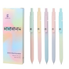 Gel Pens 5 Pcs 0.5mm Retractable Quick Dry Black Ink