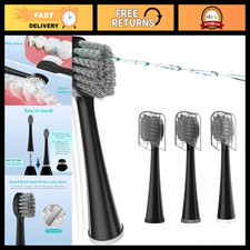 3 Pack Replacement Toothbrush Heads for Sonic Flossing - Hard Bristles, Color-Co
