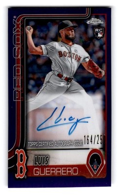 2025 Topps Chrome #RA-LGU Luis Guerrero Rookie Auto Purple Refractors #/250