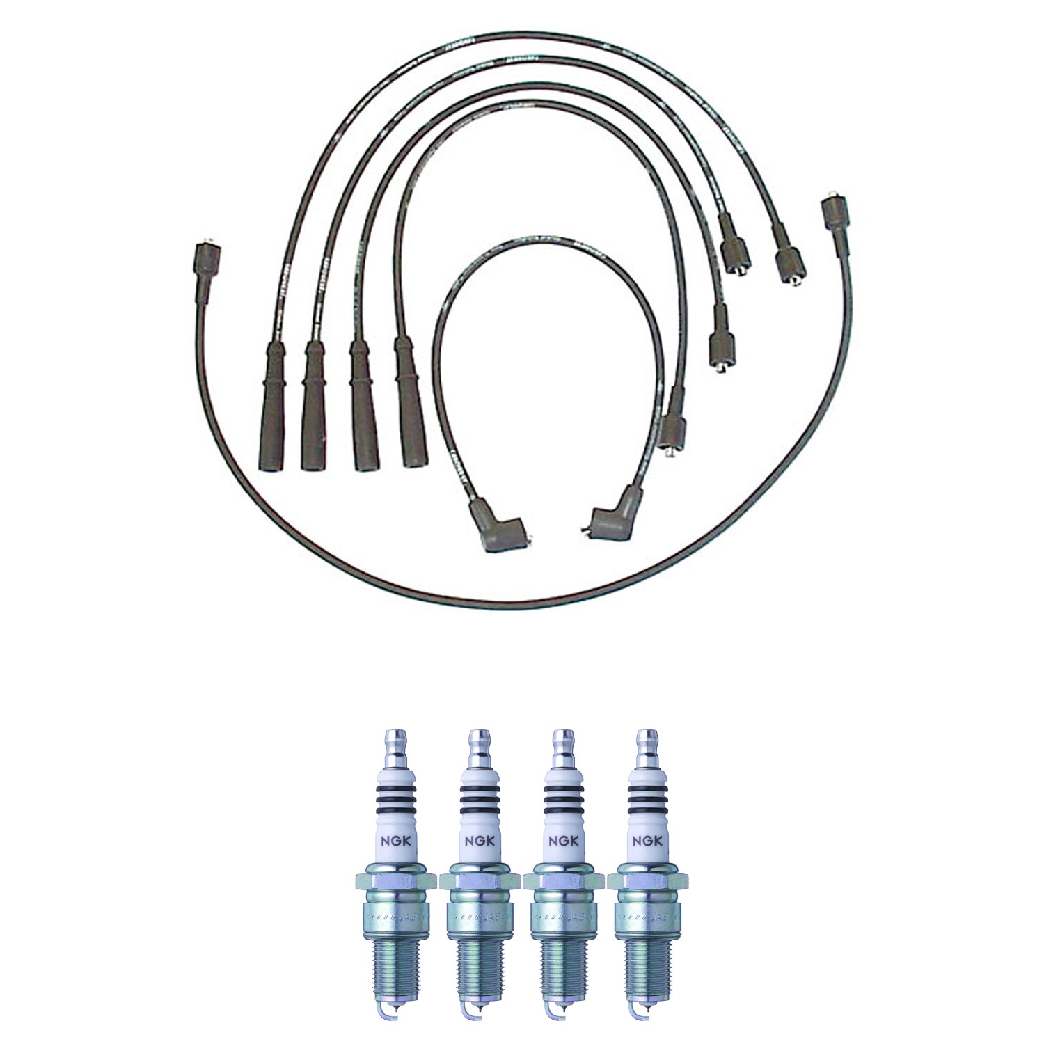 Denso Ignition Wires and NGK Spark Plugs Kit for Volvo 242 1976-1984 L4