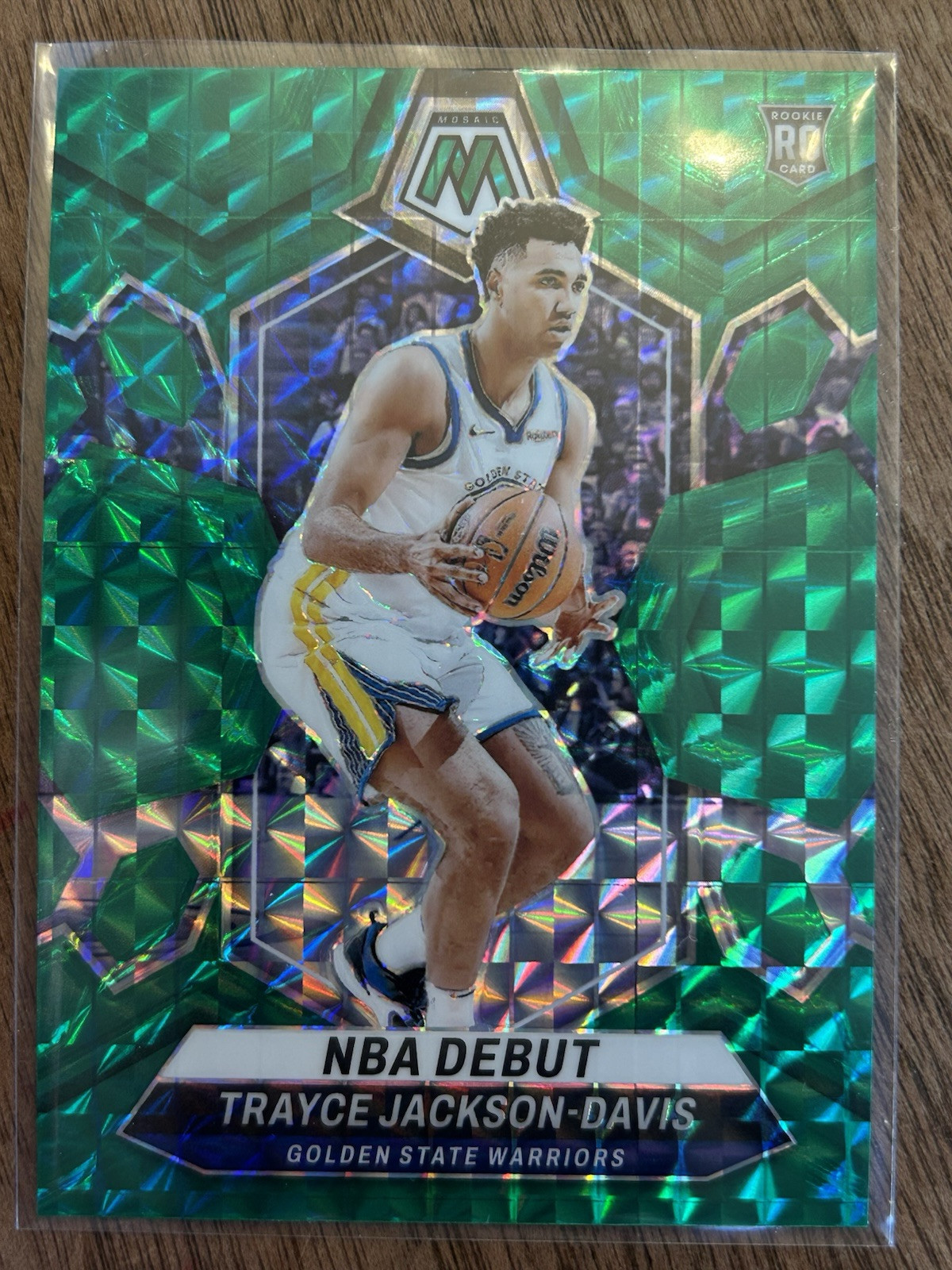 TRAYCE JACKSON-DAVIS 2023-24 MOSAIC GREEN PRIZM NBA DEBUT ROOKIE WARRIORS