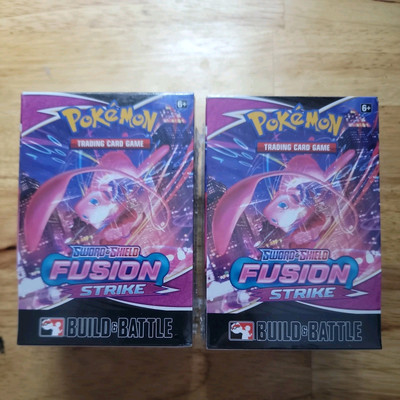 2 NEW Fusion Strike Build & Battle Booster Bundle Box Pokémon TCG Sword & Shield