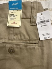 Gap Kids Classic Khaki Pants Boy Sz 8 Adjustable Waist Mid Rise Straight Leg NWT